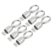 0.6" Cord End Cap Terminator Cord Finding for Tassel Jewelry Making 6Pcs Silver