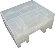 CONGARTENO Portable Transparent Battery Storage Organizer Case for Aa AAA Batteries Durable Plastic Holder with Leakproof Cover Aa AAA Compartment Easy