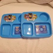 Set Of 2 Paw Patrol No Tip Devided Plate Zak! Easy Scoop Nickelodeon Toddlerific