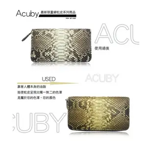 ACUBY 限量單品手工蟒蛇皮護照夾/英國藍AAC791