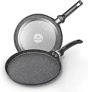 Innerwell Nonstick Crepe Pan, 11 Inch Granite Coating Flat Skillet Dosa Tawa Tortilla Pan for Roti, Comales para Tortillas Pancake Pan, Induction Compatible, PFOA Free