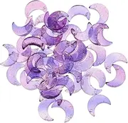 [COHEALI] 100pcs Metal Glass Jewelry Charms for Diy Necklace Bracelet Earring Keychain Moon Gold Beads