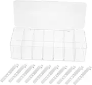 1Set Cable Management Box Capacity Multi Grid Organizing Case for Wires Data Cables Charging Cords with Cover Durable Storage for Desk Home Use