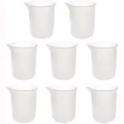 100mL Graduated Beaker Clear Plastic Measuring Cup for 8 Glasses with Handles