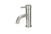 MEIR Round Basin Mixer Curved Spout - Single Lever - PVD Brushed Nickel