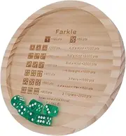 Kisangel 1 Set Wooden Dice Tray for Farkle Board Games Solid Dice for Family Gatherings Compact Game Night Accessory Travel Friendly Design