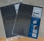 (2) Chartpak 01193 Press-On Vinyl Numbers, Self Adhesive, Black, 4-In., 23/Pack