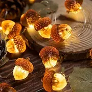 Thanksgiving Decorations Acorn Lights String, Fairy String Lights Battery Operated, Fall Lights for Home Autumn Garland Bedroom Christmas Tree Halloween Party