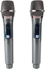 UHF Wireless Karaoke Mic, Dynamic Cordless Mic with Rechargeable Receiver, 160ft Range, Clear Sound, Easy to Operate, for Karaoke, Wedding
