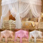 Romantic Princess Lace Canopy Mosquito Net No Frame Full Queen King Bed Netting