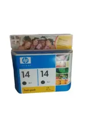 HP 14 Black Twin-Pack Ink Cartridge Value Pack Genuine HP Ink - Expired