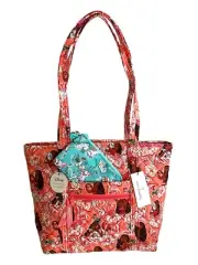 Vera Bradley Disney Small Vera Tote Bag Moana w/Pua & Hei Hei & Wristlet Set