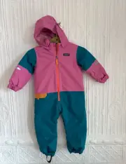 $219 Patagonia Baby Snow Pile Hooded Snowsuit One Piece 3-6 Months Pink NWT