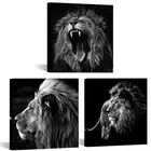 - 3 Panels Lion King Black and White Canvas Prints Wall Art Modern Painting W...