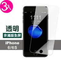 在飛比找momo購物網優惠-iPhone 6 6S 保護貼手機透明非滿版玻璃鋼化膜(3入