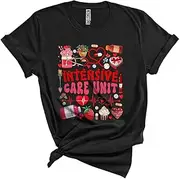 [Generic] Intensive Care Unit, Happy Valentine's Day Hearts Nurse Tools, Matching ICU Nurse Group Unisex T-Shirt