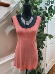 Jeans By Buffalo Pink Rayon Scoop Neck Sleeveless Dressy TankTop Blouse Size L/G
