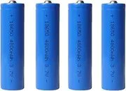 3.7V 4800Mah Rechargeable Button Top Cap Lithium Battery, High Performance Backup Battery, Suitable for Flashlights, 4 Units