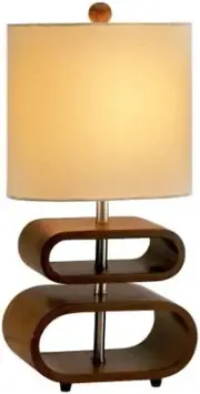 3202-15 Rhythm Table Lamp, 19.5 In., 60 W Incandescent/13W CFL, Walnut PVC Venee