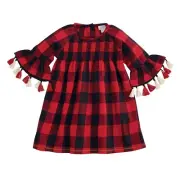 Mud Pie Girl Christmas Smocked Buffalo Check Dress