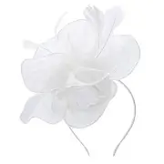 Fascinators Hat for Women Tea Party Hats Ribbons Feathers One Size White