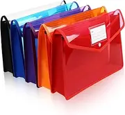OFFSCH 5pcs Button Buckle Plastic Bag Envelopes for Documents Vertical File Folder Plastic Folders for Documents File Folders Plastic File Envelopes with Closure Small Bags Plastic Pp