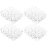 4x Boxsweden Crystal 12 Eggs Plastic Storage Rack Container/Holder Fridge Case