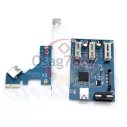 One New PCI-e Express 1X to 3 Port 1X Switch Multiplier HUB Riser Card+USB Cable