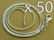 WHOLESALE Lot 50x High Q SILVER SNAKE CHAIN NECKLACE 18inch - 46cm 1 mm