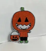 MR ALE Jack O’Lantern Pumpkin Figure Embroidered Iron-On/Sew-On Patch P32