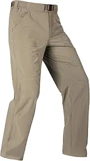 [FREE SOLDIER] Men's Outdoor Cargo Hiking Pants with Belt Lightweight Waterproof Quick Dry Tactical Pants Nylon Spandex (40W/32L Sand)