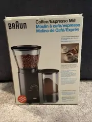 BRAUN KMM30B Espresso Coffee Mill Burr Bean Grinder 14 Settings Timer Black NEW