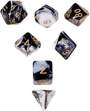 Ronyme Set of 7 Polyhedral Dice D20 D12 D10 D8 D6 D4 for Tabletop Games