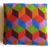 Kaffe Fassett Bright Tumbling Blocks Cushion Kit - Vintage Rowanspun 4 ply