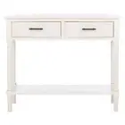 Ryder 13 in. Distressed White Rectangle Wood Console Table with Drawer
