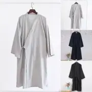 Hot New Stylish Bathrobe Yukata Japanese Lace up Long sleeve Lounge Men's