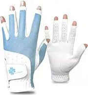 Adult Golf Gloves Breathable Fingerless Ladies Golf Gloves, Elastic Lycra Fabric, A Pair of Left and Right Hands -18-21