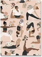 Funny Yoga Chart Poses Health Poster Boho Wall Art Black Girls Fitness Yoga Canvas Painting Yogis Flowers Pictures Nordic Sport Room Home Gym Decor Artwork No Frame