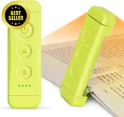 USB Rechargeable Clip-On LED Book Light, 3 Amber Colors, 5 Dimmable Brightness