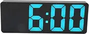 Digital Alarm Clock, Sound Activated Large Font Small LED Mirror Clock USB Battery Powered Stylish with Temp Display for Bedroom