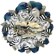 Lighthouse Coastal Wreath Handmade Deco Mesh