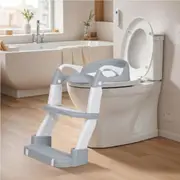 Advwin Foldable 2-in-1 Toddler Potty Training Seat with Stool Ladder Height Adjustable Toilet Training Seat
