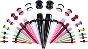 [JOYTOYOU] 36Pcs Acrylic Ear Stretcher Set Tapers Plugs Flexible Expanders Ear Gauges Double Flared flesh Mix Piercing Kit for Men Women Piercing Jewelry 14g-00g Gauges for Ears