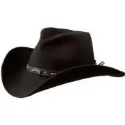 Jack Daniel's Classic Logo Black Wool Felt Cowboy Hat Black