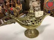 Vintage Hand Made Egyptian Heavy Sold Brass Aladdin Lamps 1980 Mad in Egypt