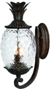 Outdoor Lantern Light Pineapple Cut Globe Wall-Mount Sconce Weather Resistant