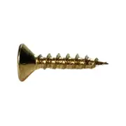 Zenith 6G x 16mm Brass Plated Hinge-Long Threads Countersunk Head Timber Screws - 40 Pack