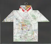 Origami Map Shirt Arizona, Tucson, Sierra Vista, Coronado Nat'l Forest, Benson