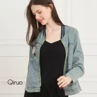 在飛比找momo購物網優惠-【Qiruo 奇若名品】秋冬專櫃牛仔外套 0230E 夾克刺