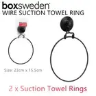 2x Strong Suction Towel Ring Wall Hanging Holder Hook Hanger Rack Bathroom Rail